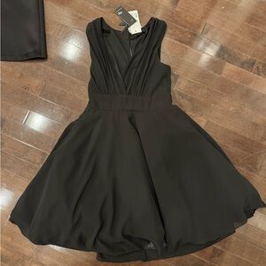 TFNC London Black V-neck Mini Dress